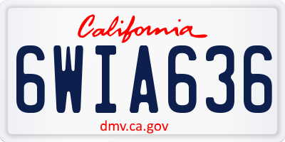 CA license plate 6WIA636