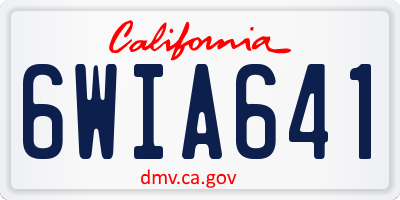 CA license plate 6WIA641