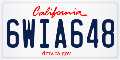 CA license plate 6WIA648