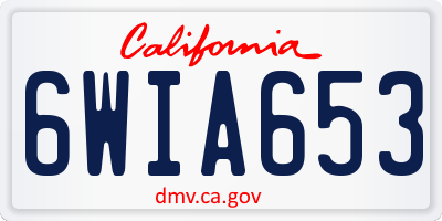 CA license plate 6WIA653