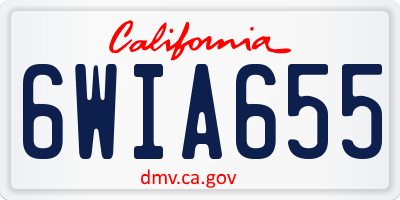 CA license plate 6WIA655