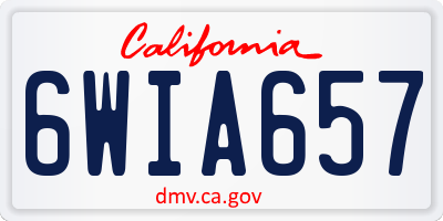 CA license plate 6WIA657