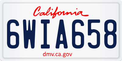 CA license plate 6WIA658