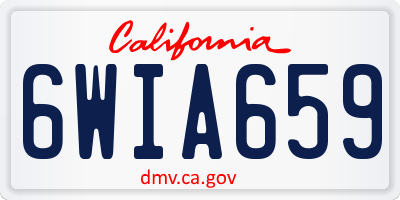 CA license plate 6WIA659