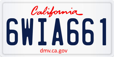 CA license plate 6WIA661