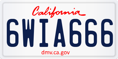 CA license plate 6WIA666