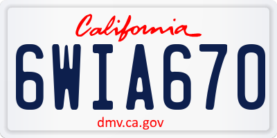 CA license plate 6WIA670
