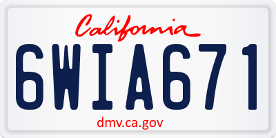 CA license plate 6WIA671