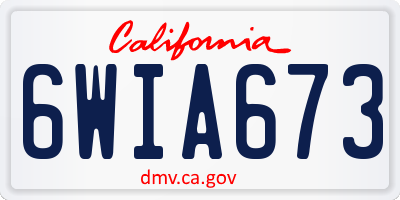 CA license plate 6WIA673