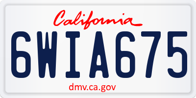 CA license plate 6WIA675