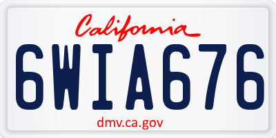 CA license plate 6WIA676