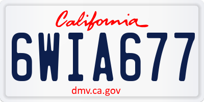 CA license plate 6WIA677