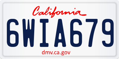 CA license plate 6WIA679