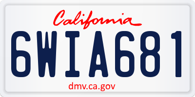 CA license plate 6WIA681