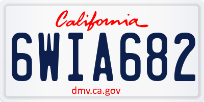 CA license plate 6WIA682