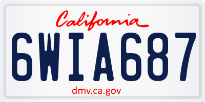 CA license plate 6WIA687