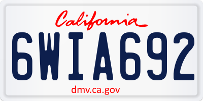 CA license plate 6WIA692
