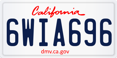 CA license plate 6WIA696