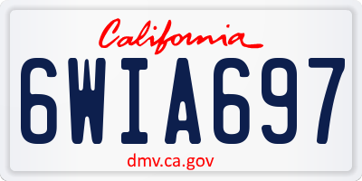 CA license plate 6WIA697