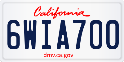 CA license plate 6WIA700