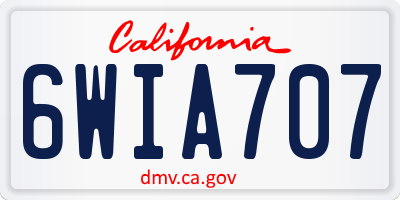 CA license plate 6WIA707