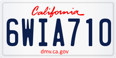 CA license plate 6WIA710
