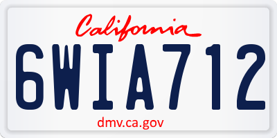 CA license plate 6WIA712