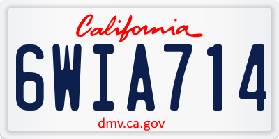 CA license plate 6WIA714