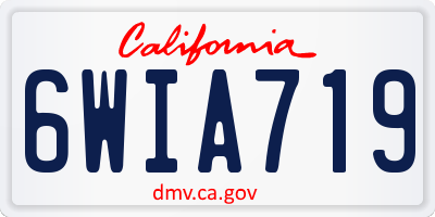 CA license plate 6WIA719
