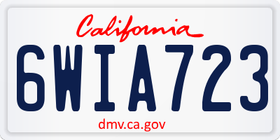 CA license plate 6WIA723