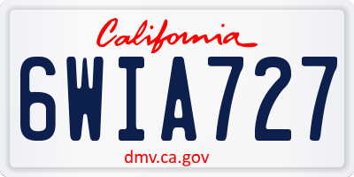 CA license plate 6WIA727