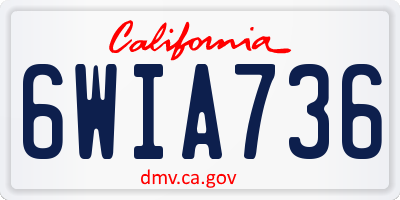 CA license plate 6WIA736