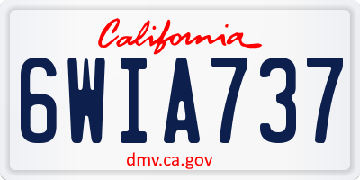 CA license plate 6WIA737