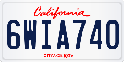 CA license plate 6WIA740