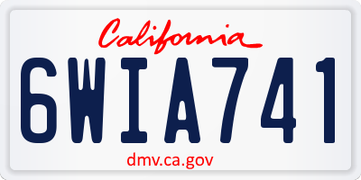 CA license plate 6WIA741