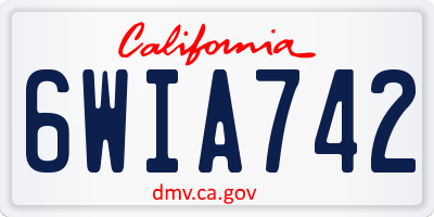 CA license plate 6WIA742
