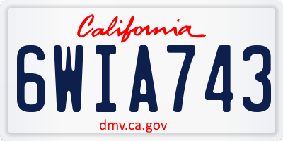CA license plate 6WIA743