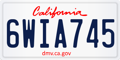 CA license plate 6WIA745