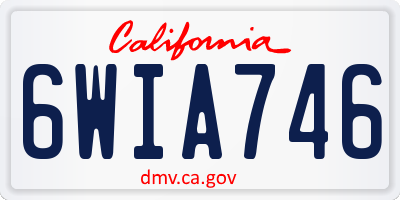 CA license plate 6WIA746