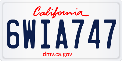 CA license plate 6WIA747