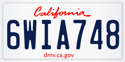 CA license plate 6WIA748