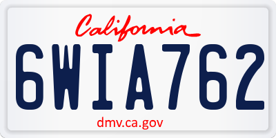 CA license plate 6WIA762