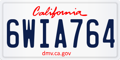 CA license plate 6WIA764