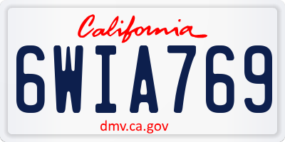 CA license plate 6WIA769