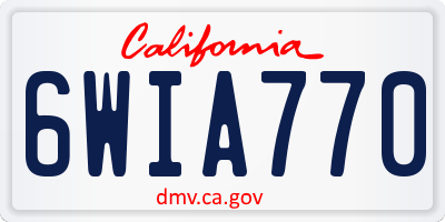 CA license plate 6WIA770