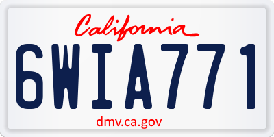 CA license plate 6WIA771