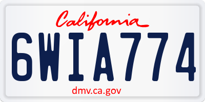 CA license plate 6WIA774