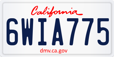 CA license plate 6WIA775