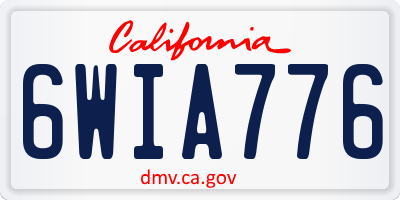 CA license plate 6WIA776