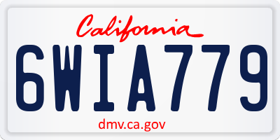CA license plate 6WIA779